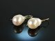 From our workshop! Baroque cultured pearls drop earrings gold 585