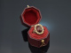 Um 1820! Historischer Granat Ring mit Saatperlen Gold 585