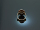 Um 1820! Historischer Granat Ring mit Saatperlen Gold 585