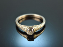 Um 1910! Besonders sch&ouml;ner Altschliff Diamant Solit&auml;r Ring 0,4 ct Gold 585