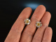 Diamond Flowers! Bl&uuml;ten Ohrringe mit gelben und wei&szlig;en Diamanten Wei&szlig; Gold 750