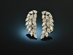 Diamond Leaves! Ohrringe mit Brillanten 1,5 ct Wei&szlig;...