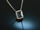 Edles Blau! Collier mit Saphir und Brillanten Wei&szlig; Gold 750