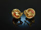 Around 1990! Precious earrings with coral boutons gold 585