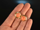 Around 1990! Precious earrings with coral boutons gold 585