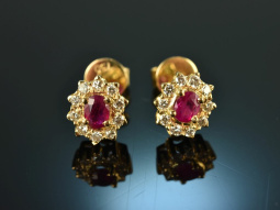 Around 1990! Precious earrings with rubies and diamonds...