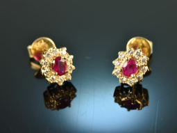 Around 1990! Precious earrings with rubies and diamonds...