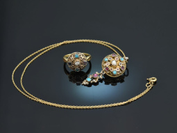 Transylvania around 1890! Ring and pendant with chain...