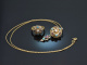 Siebenbürgen um 1890! Ring und Anhänger mit Kette Ziersteine Perlen Gold 750 Silber
