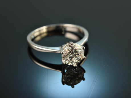 My Love! Feiner Brillant Solit&auml;r Verlobungs Ring 1,38 ct Wei&szlig; Gold 750