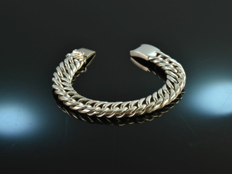 Around 1990! Heavy vintage tank bracelet silver 925