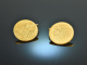 Empire! Pretty Coin Trachten Earrings 1 German Mark Silver Gold Plated