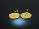 Empire! Pretty Coin Trachten Earrings 1 German Mark Silver Gold Plated