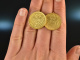 Empire! Pretty Coin Trachten Earrings 1 German Mark Silver Gold Plated