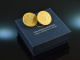 Empire! Pretty Coin Trachten Earrings 1 German Mark Silver Gold Plated