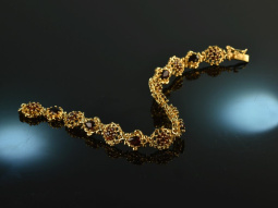 Around 1990! Pretty bracelet with garnets silver 925 gold...
