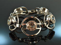 Around 1965! Vintage statement bracelet with rock crystal...