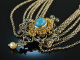 Around 1960! Beautiful traditional dirndl necklace with turquoise silver 835