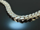 Around 1990! Heavy tank bracelet white gold 750