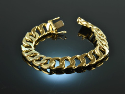 Around 1975! Heavy plain tank bracelet gold 585