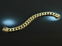 Around 1975! Heavy plain tank bracelet gold 585