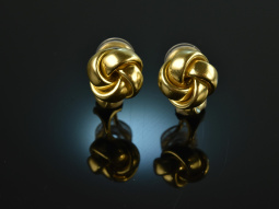 Around 1960! Chic knot ear clips gold 585