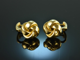 Around 1960! Chic knot ear clips gold 585