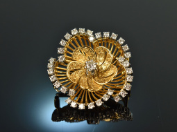 Juwelier Schilling Stuttgart um 1965! Edle Brillant Brosche Gold 750