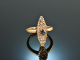 Um 1890! Antiker Marquise Ring mit Diamanten und Saphir Gold 585
