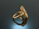 Um 1890! Antiker Marquise Ring mit Diamanten und Saphir Gold 585