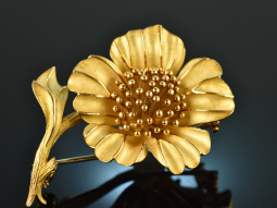 Per Harild D&auml;nemark um 1980! Hochwertige Blumen Brosche Gold 750