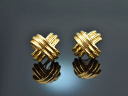 Tiffany and Co Signature x! Chic large ear clips gold 750...