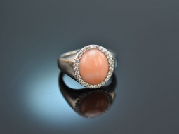 Feines Ros&eacute;! Eleganter Ring mit Engelshaut Koralle...