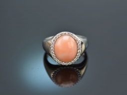Feines Ros&eacute;! Eleganter Ring mit Engelshaut Koralle...