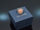 Feines Ros&eacute;! Eleganter Ring mit Engelshaut Koralle und Brillanten Wei&szlig; Gold 750