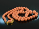 Around 1970! Long salmon coral necklace gold 750