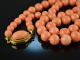 Around 1970! Long salmon coral necklace gold 750