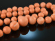 Around 1970! Long salmon coral necklace gold 750