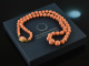 Around 1970! Long salmon coral necklace gold 750