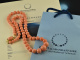Around 1970! Long salmon coral necklace gold 750