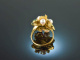 Grossé Pforzheim 1969! Design Ring mit Turmalinen und Perlen Gold 750