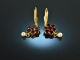 Wunderschöne Granat Trachten Ohrringe mit Perle Silber vergoldet