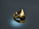 Um 1960! Klassischer Wappen Siegel Ring mit Heliotrop Gold 585