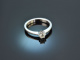 Um 1980! Klassischer Brillant Solitär Ring ca. 0,24 ct Weiß Gold 750