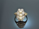M&uuml;nchen um 1910! Historischer Diamant Ring mit Orientperlen aus Gold 585