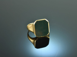 Um 1950! Sch&ouml;ner Wappen Siegel Ring mit Blutjaspis...