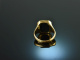 Um 1950! Sch&ouml;ner Wappen Siegel Ring mit Blutjaspis Gold 585