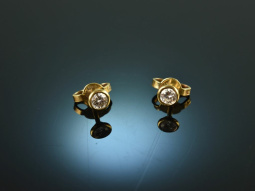 Around 1995! Plain diamond solitaire earrings 0.2 ct gold...