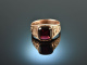 Um 1900! Historischer Ring mit gro&szlig;em Granat Rot Gold 333