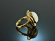 Around 1965! Beautiful cocktail ring with moonstone gold 585